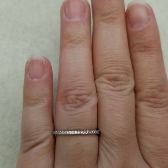 Sterling Eternity Pave Band - Picture 7 of 8